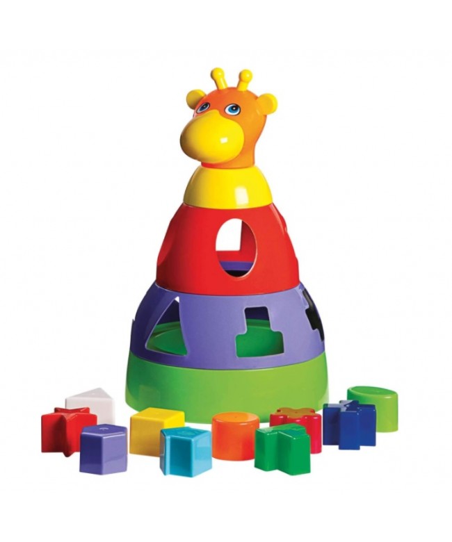 Girafa didática com blocos - Merco toys